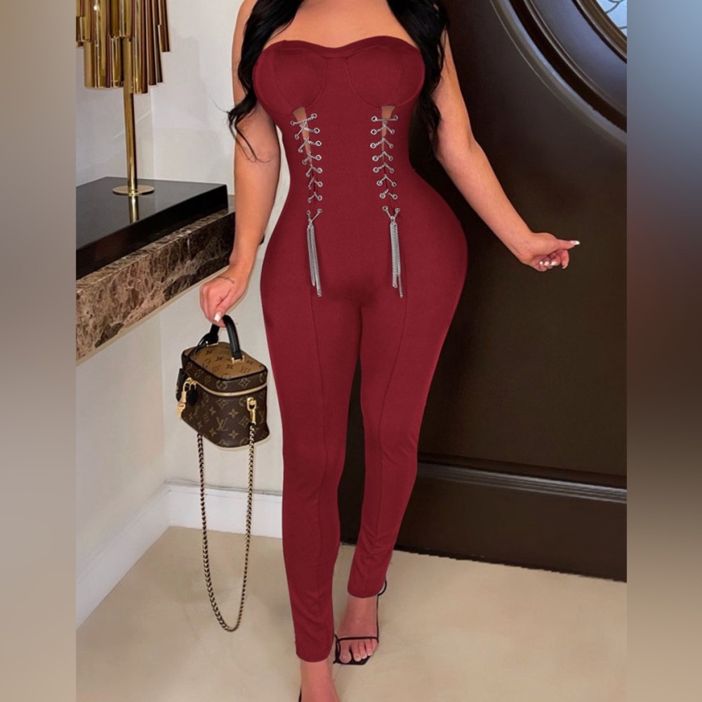 SEXY RED JUMPSUIT FOR WOMEN